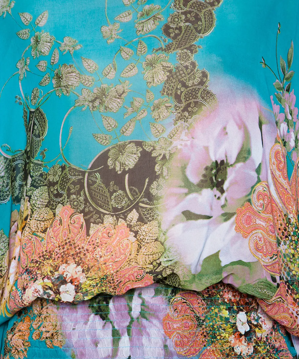 SUNDAY MORNING KIMONO BLOUSE IN TURQUOISE