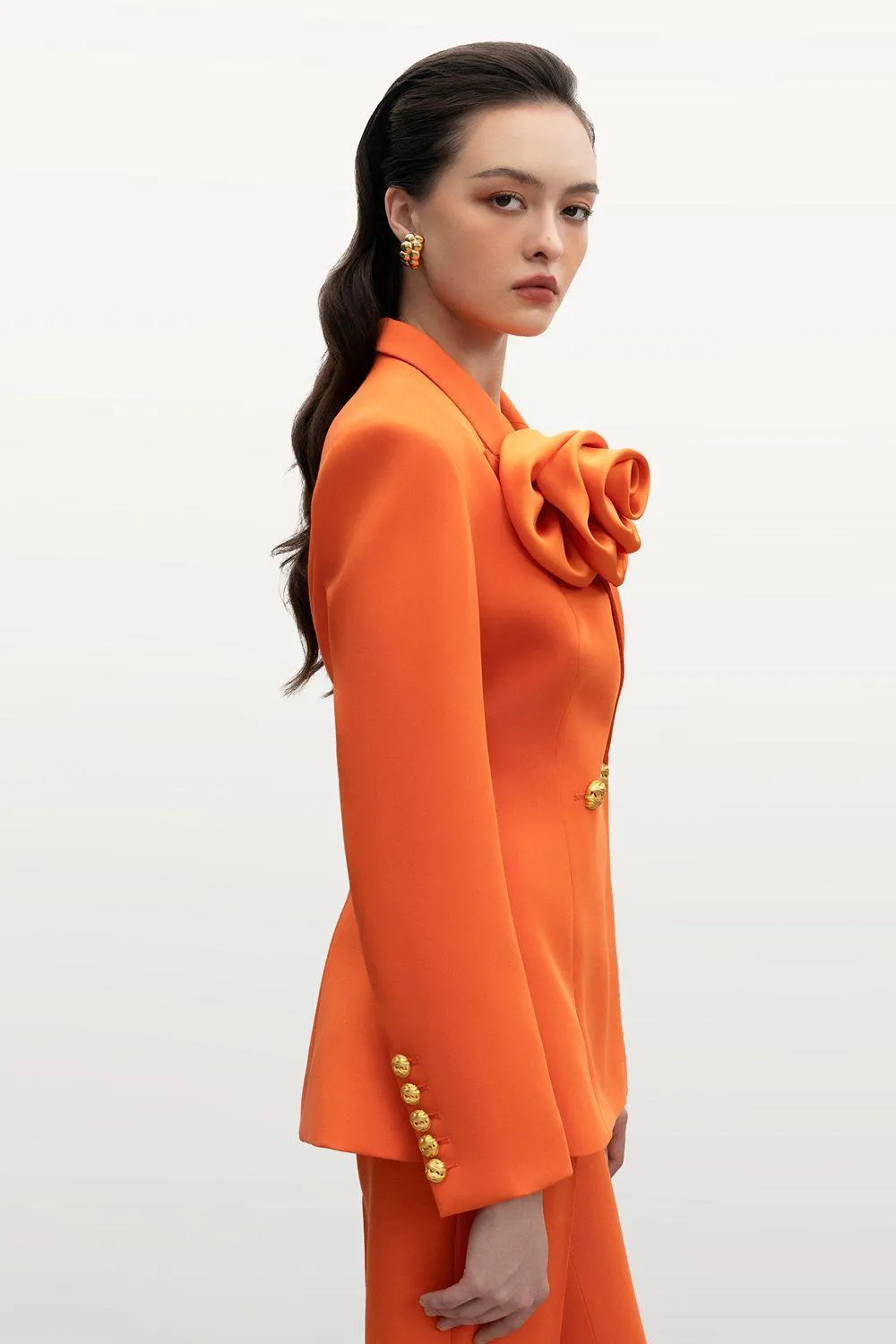 Suzanne Structured Long Sleeved Velvet Blazer