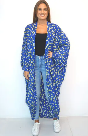 The Palm Kimono - Blue Yellow Birds