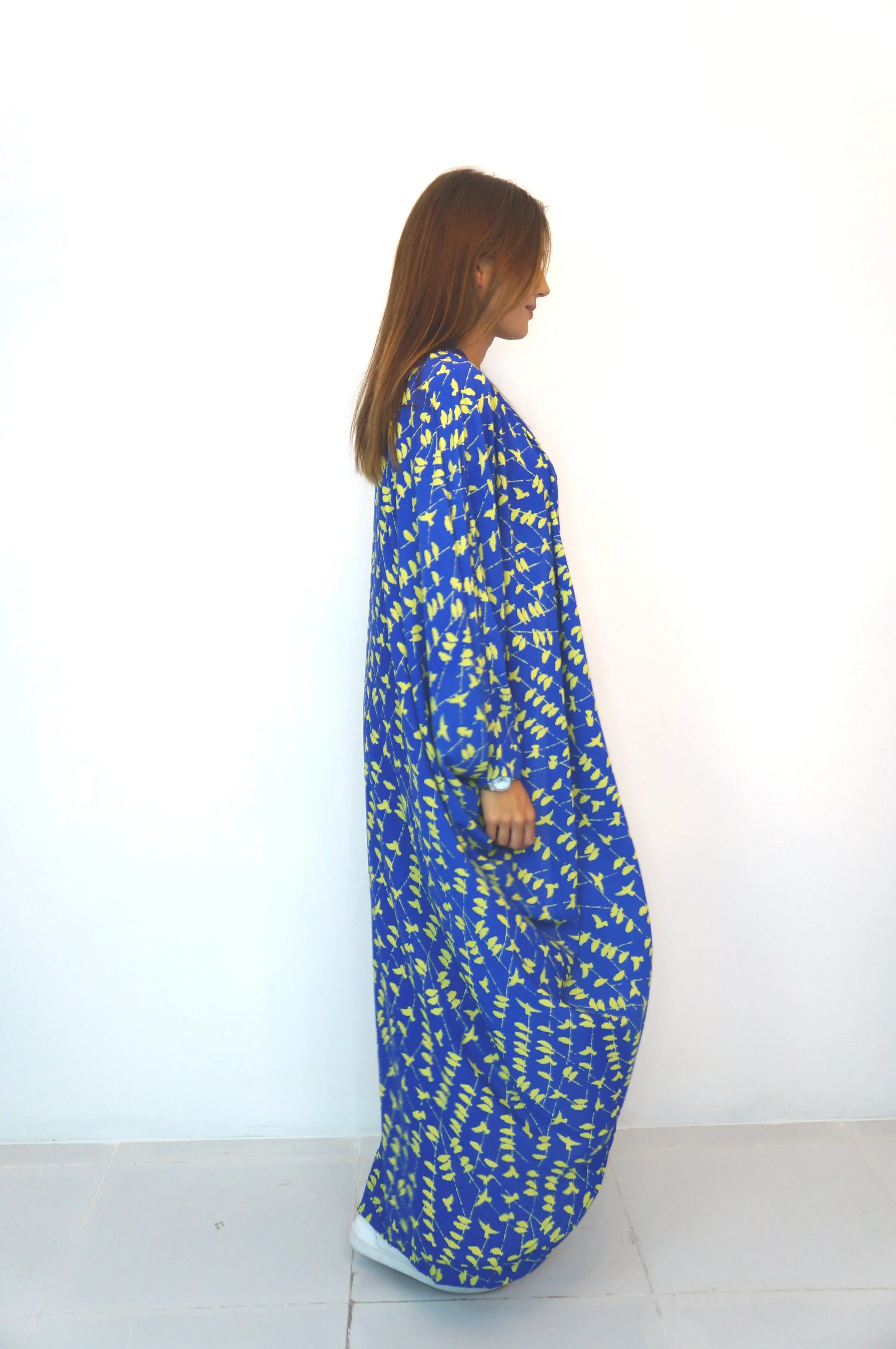 The Palm Kimono - Blue Yellow Birds