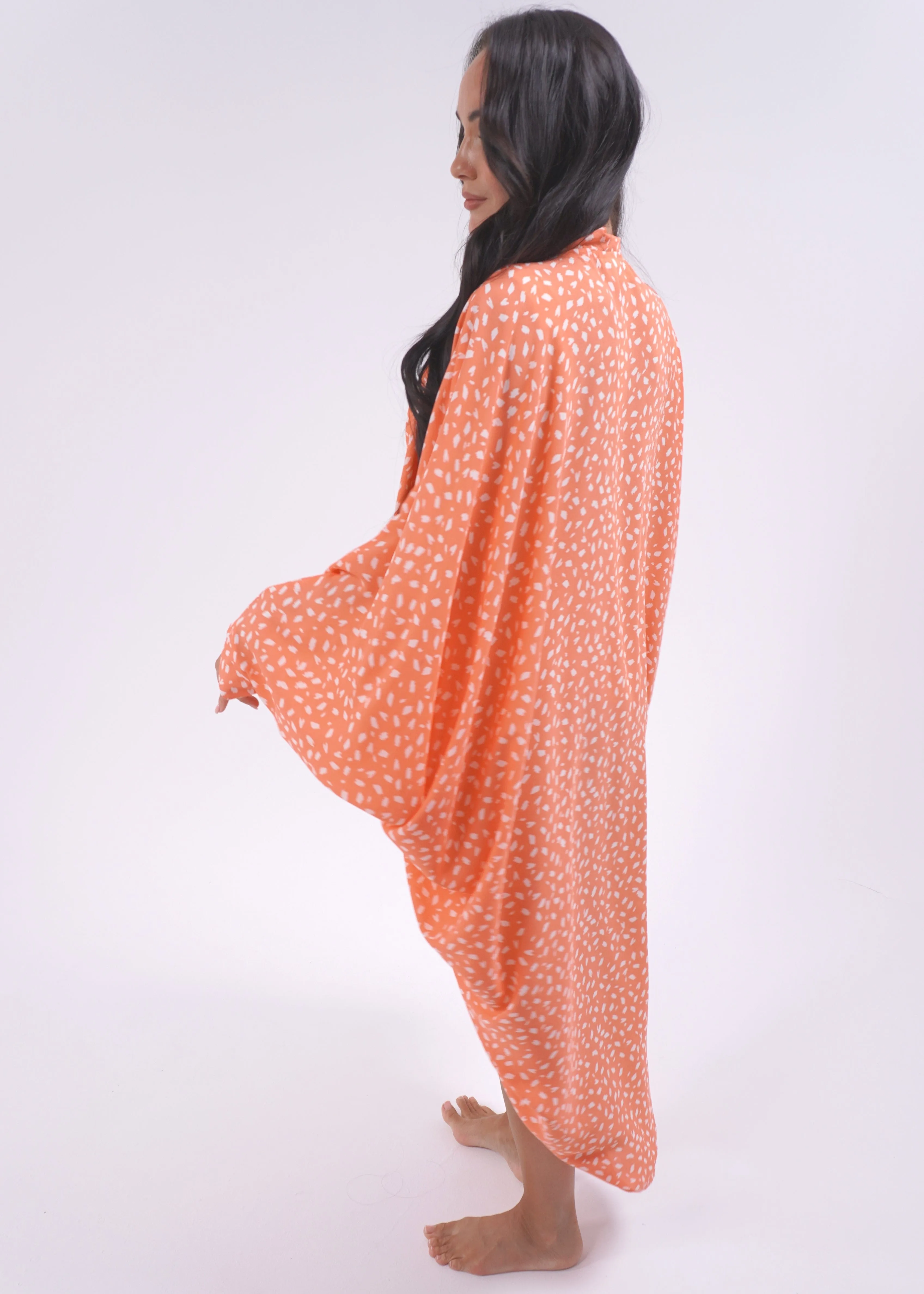 The Palm Kimono - Coral Dashes
