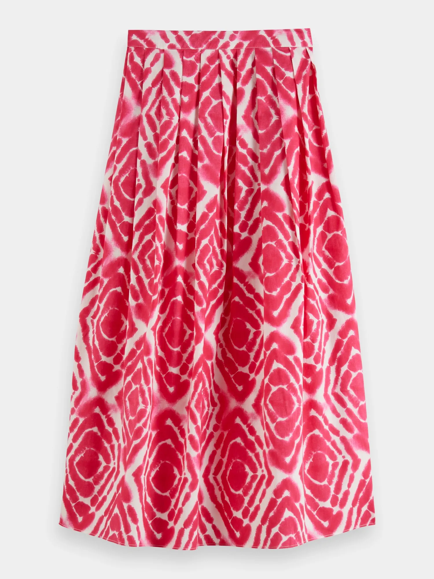 Tie-dyed printed midi skirt