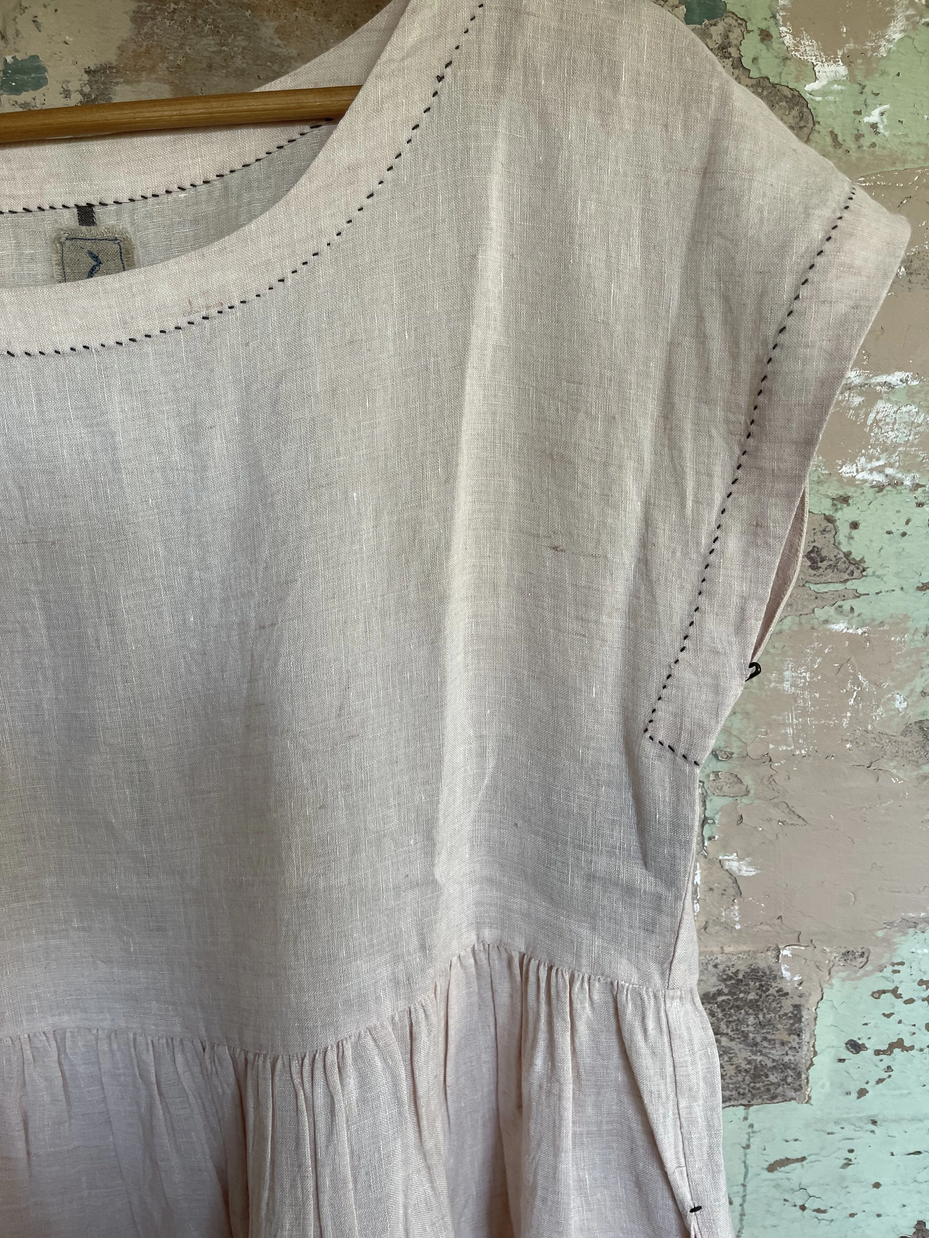 TOSHNI LINEN DRESS - SOFT PEACH