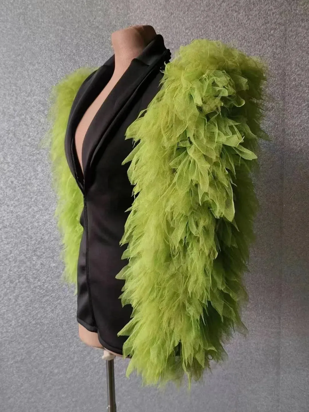 Trend4us Luxe Ruffled Structured Blazer Dress