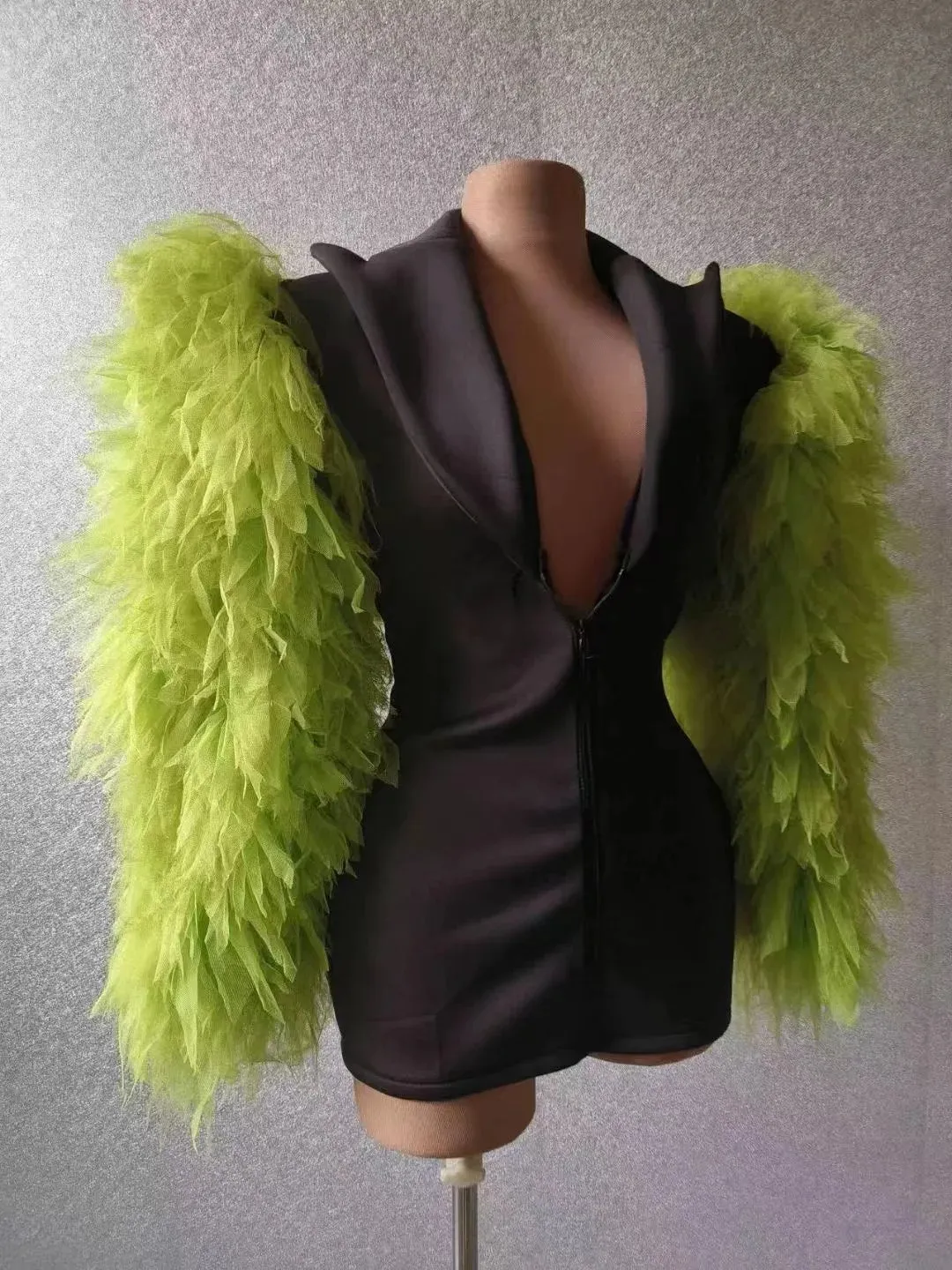 Trend4us Luxe Ruffled Structured Blazer Dress