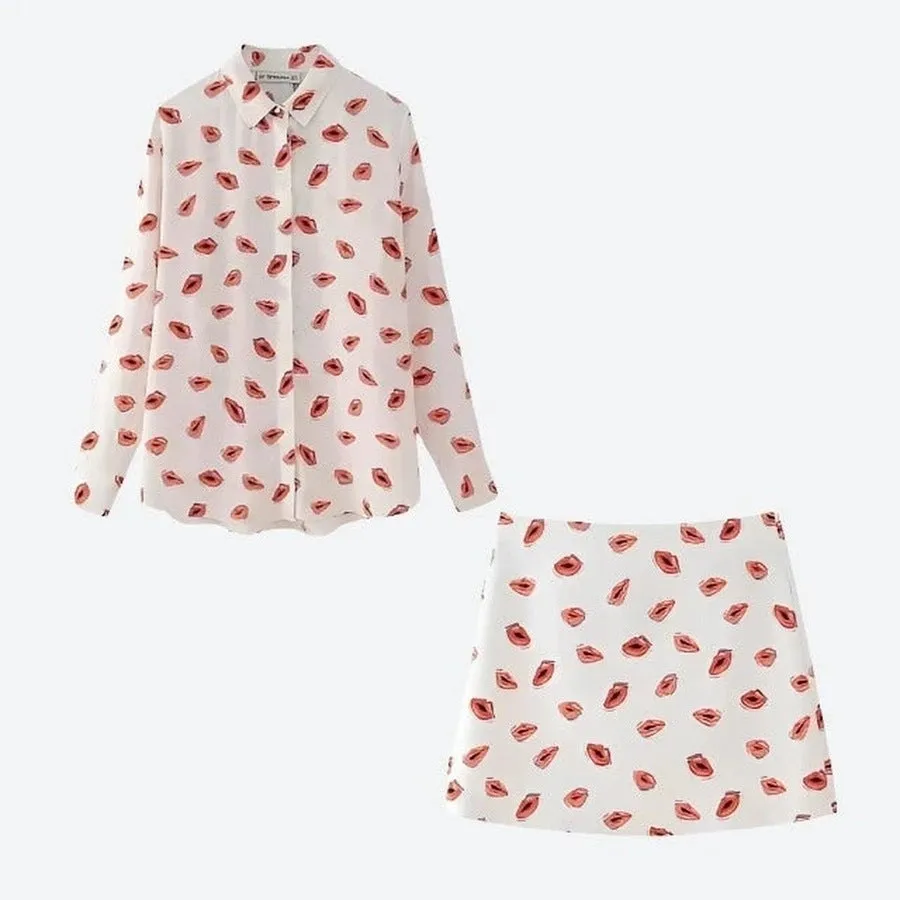 Trendy Printed Skirt Set