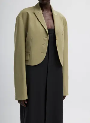 Tropical Wool Cropped Bomber Blazer