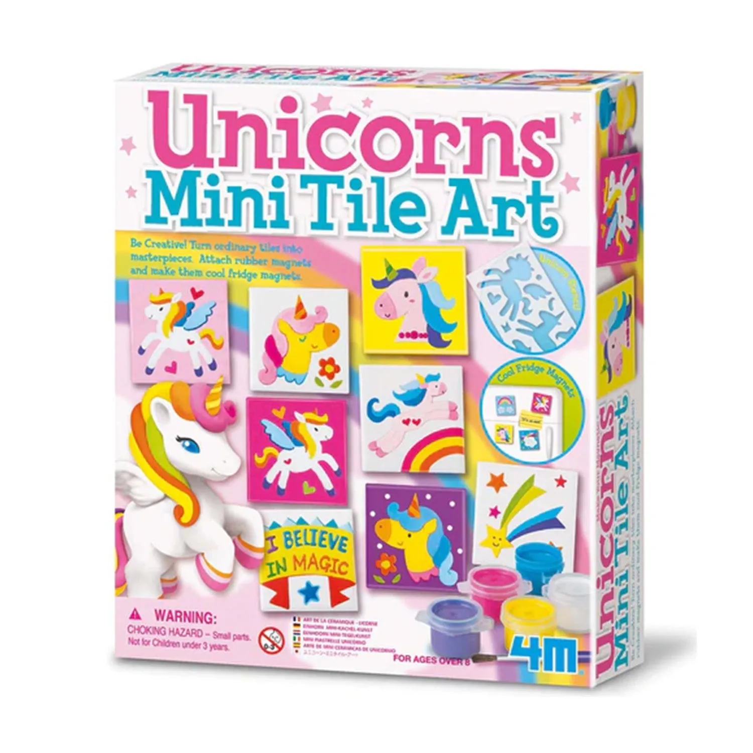 Unicorns Mini Tile Art Kids Fridge Magnet Arts & Crafts Set