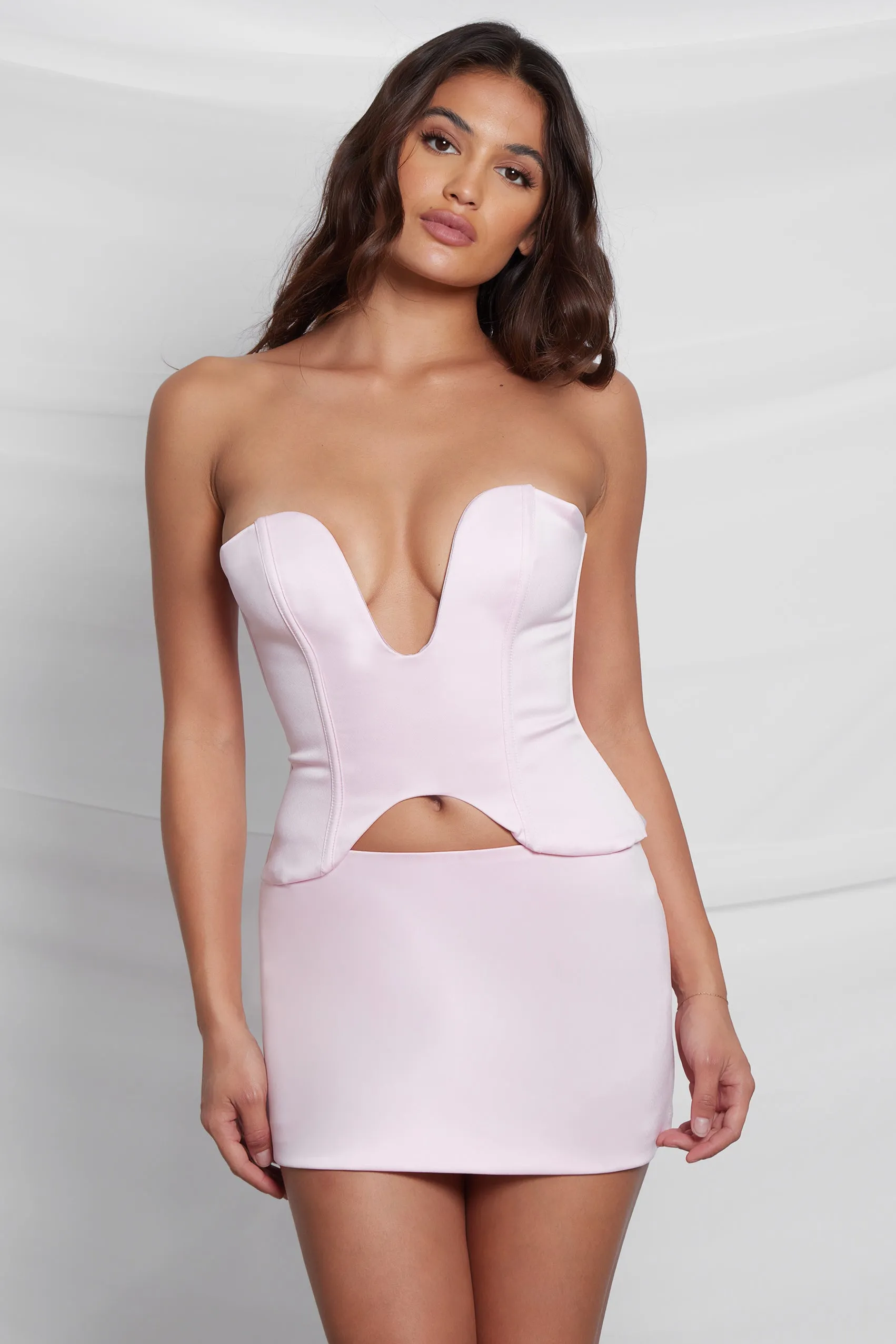 Volare Satin Micro Trendy Mini Skirt - Pink