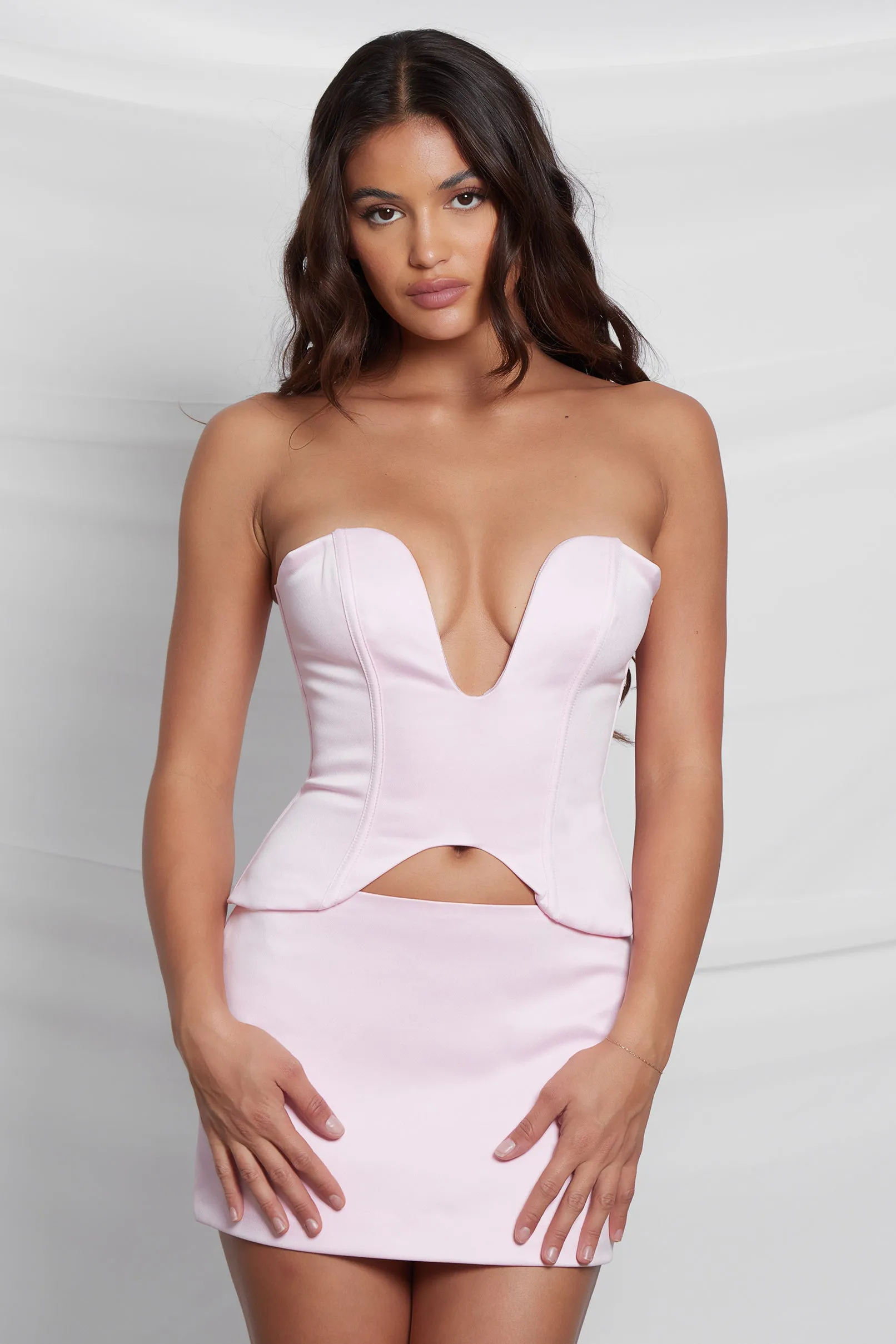 Volare Satin Micro Trendy Mini Skirt - Pink