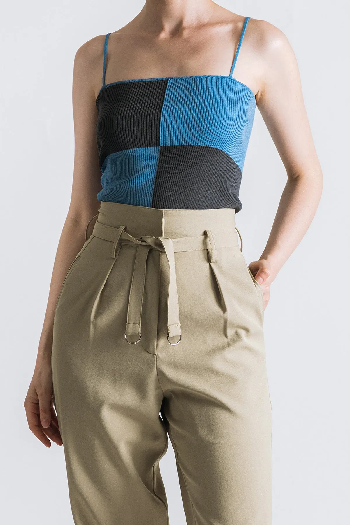 Wavernna Patch Checker Cropped Tank Top