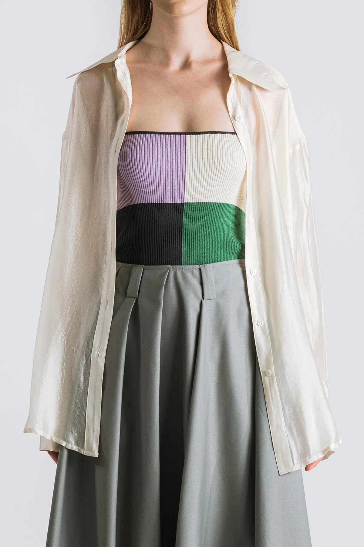 Wavernna Patch Checker Cropped Tank Top