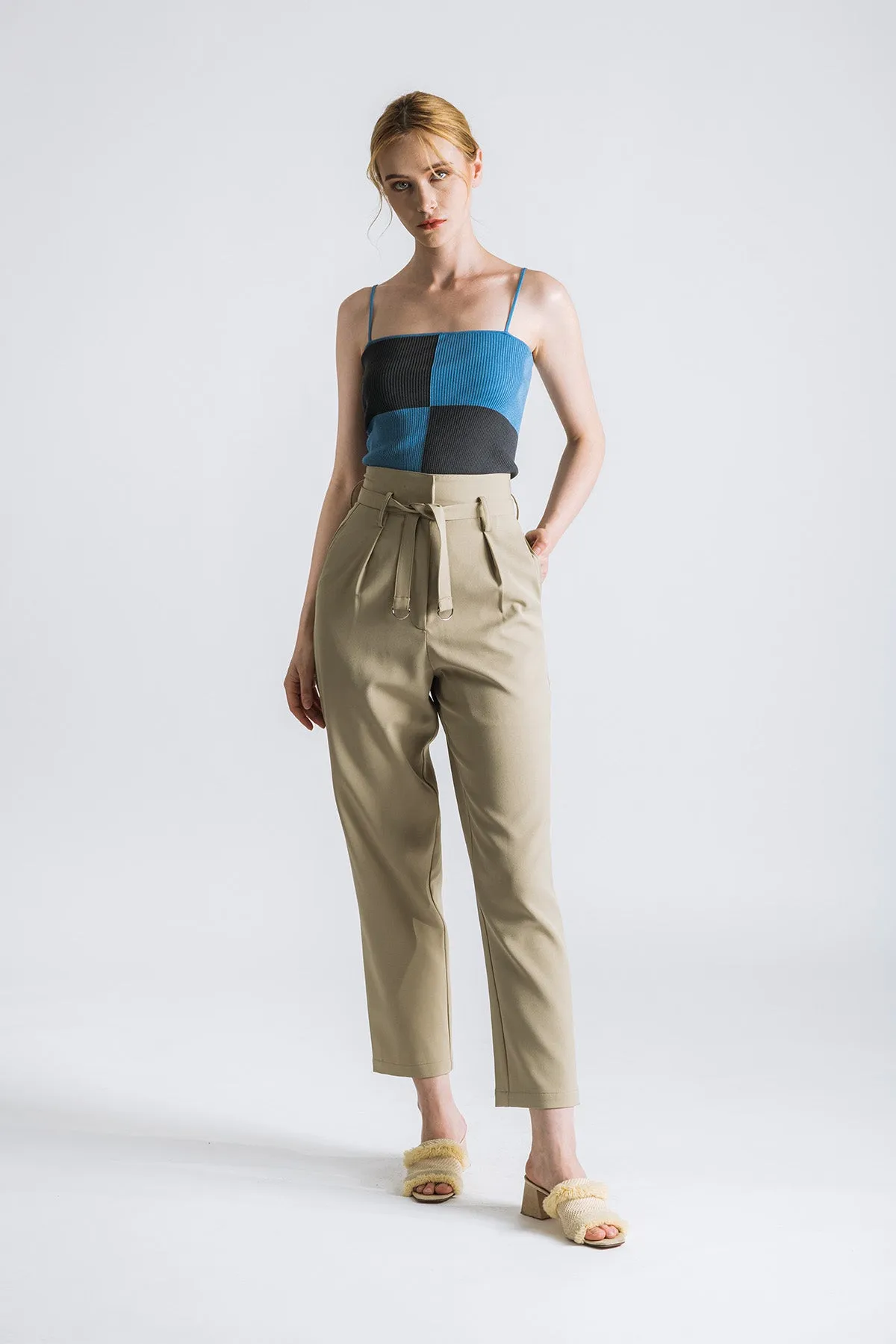 Wavernna Patch Checker Cropped Tank Top