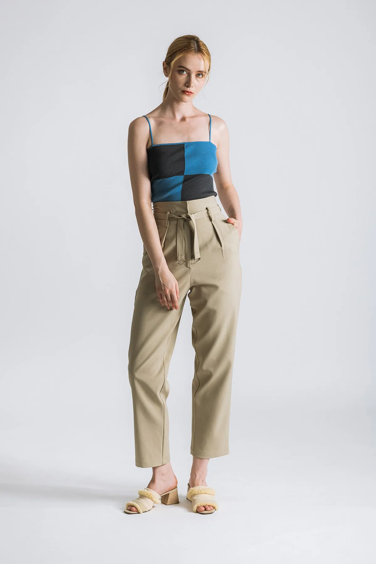 Wavernna Patch Checker Cropped Tank Top