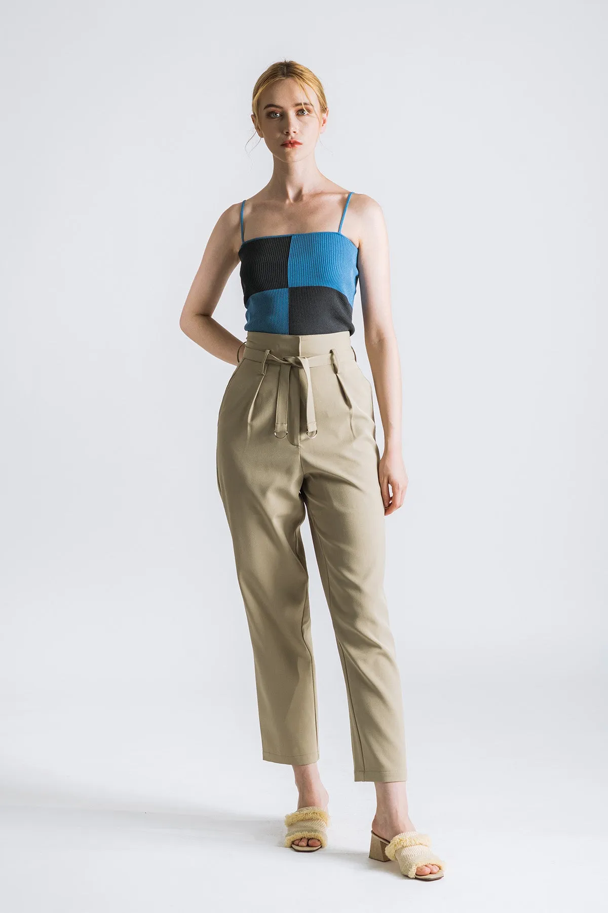 Wavernna Patch Checker Cropped Tank Top