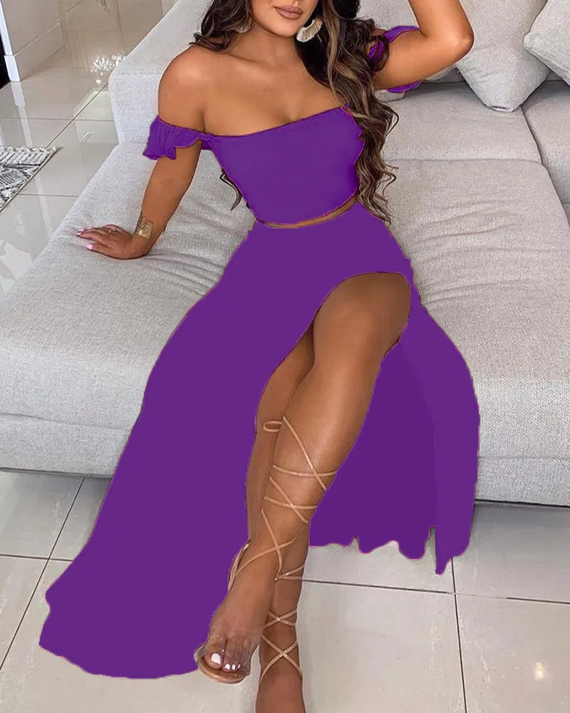Women Bohemian Reto Tube Top Suit Dress