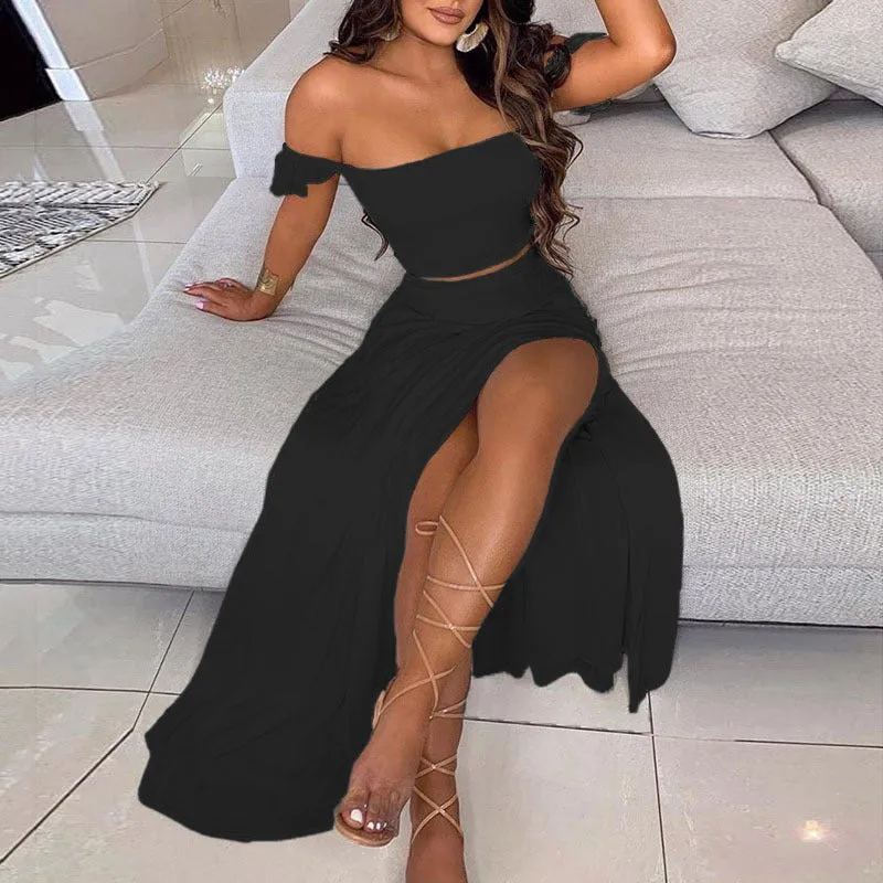 Women Bohemian Reto Tube Top Suit Dress