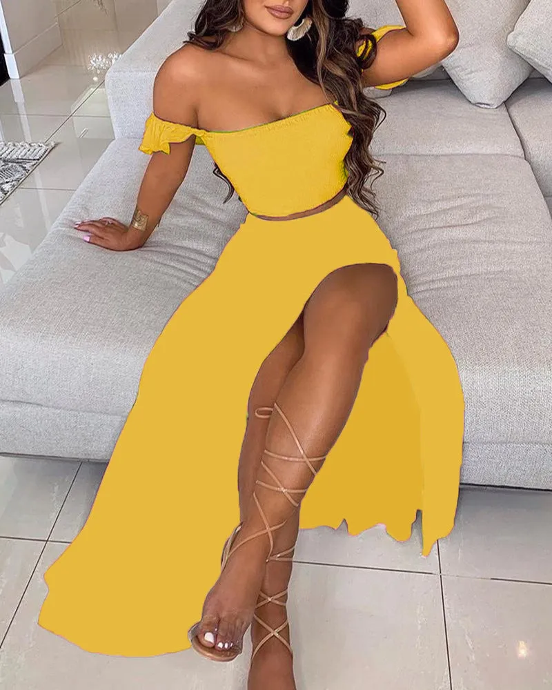 Women Bohemian Reto Tube Top Suit Dress