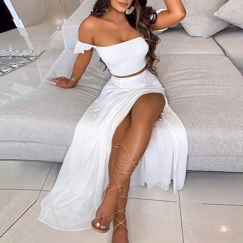 Women Bohemian Reto Tube Top Suit Dress