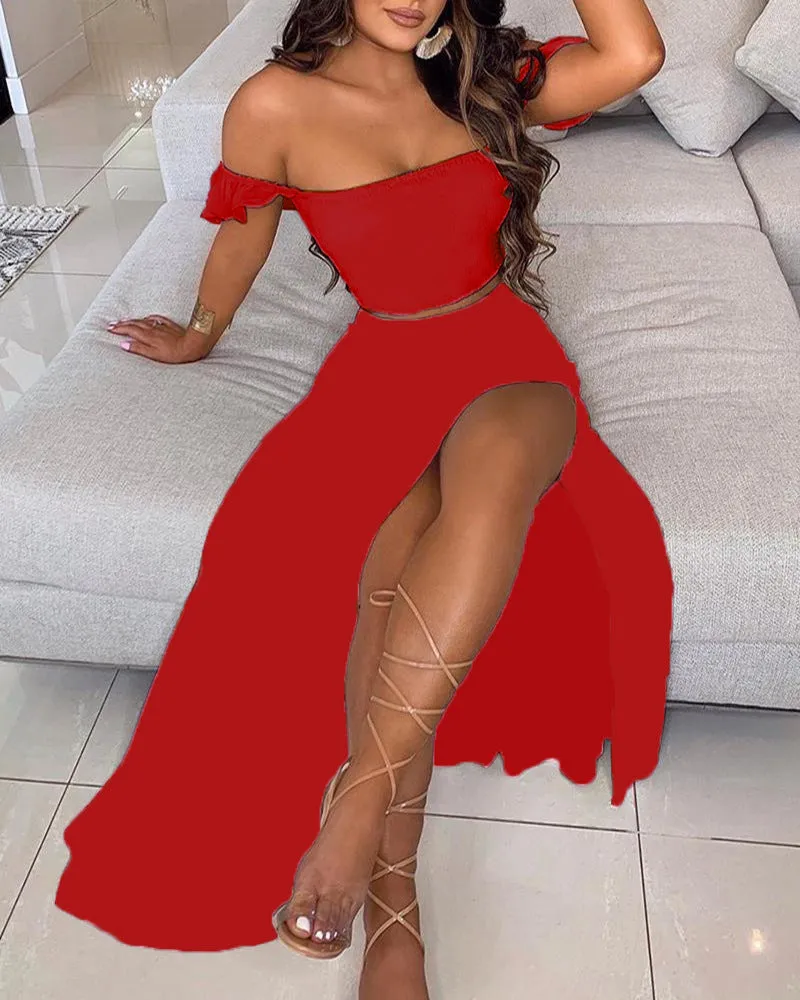 Women Bohemian Reto Tube Top Suit Dress