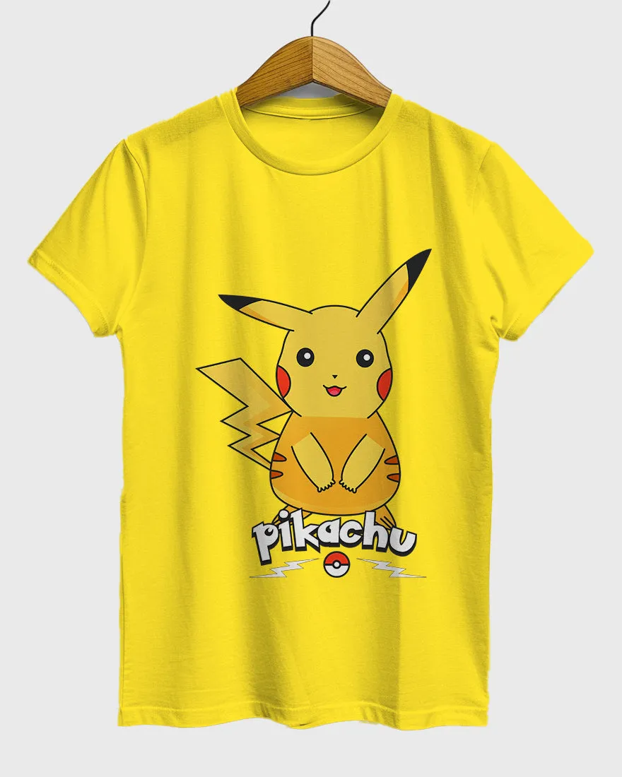 Womens Relaxed Fit TShirt Cartoon Pokeman Pikachu
