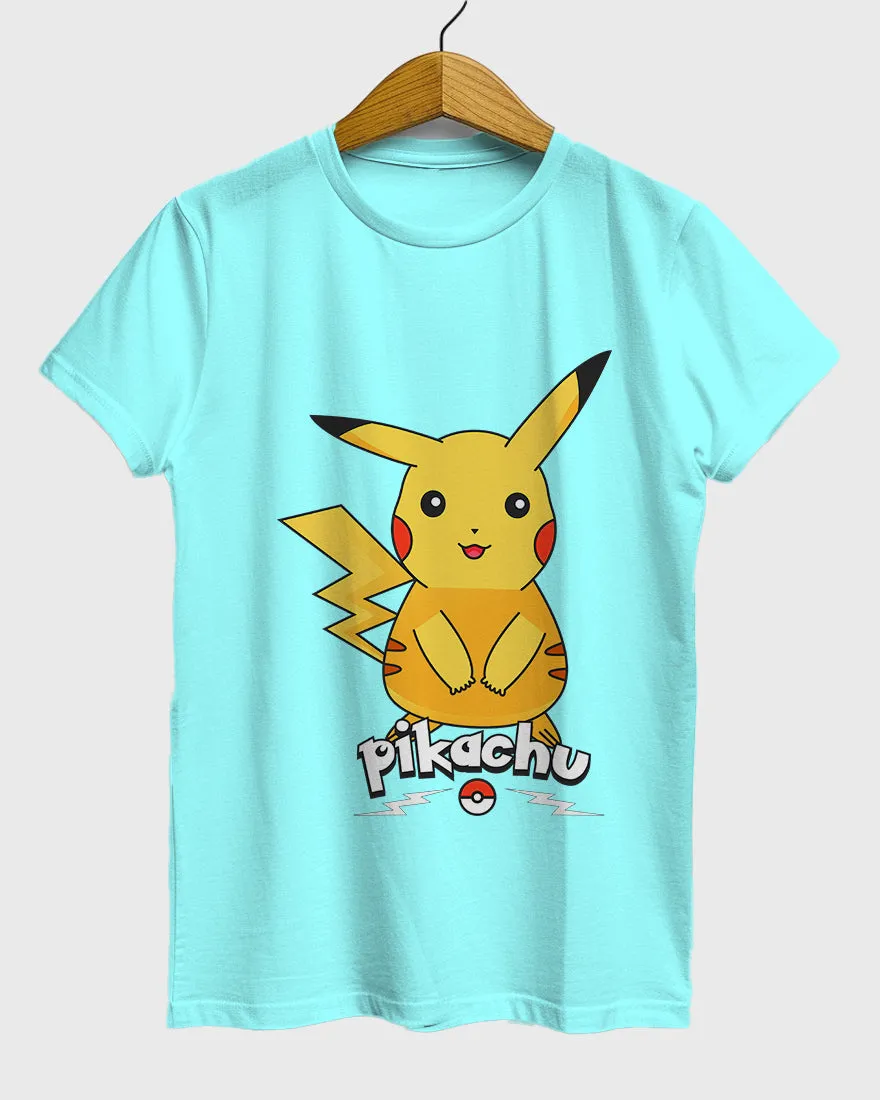 Womens Relaxed Fit TShirt Cartoon Pokeman Pikachu
