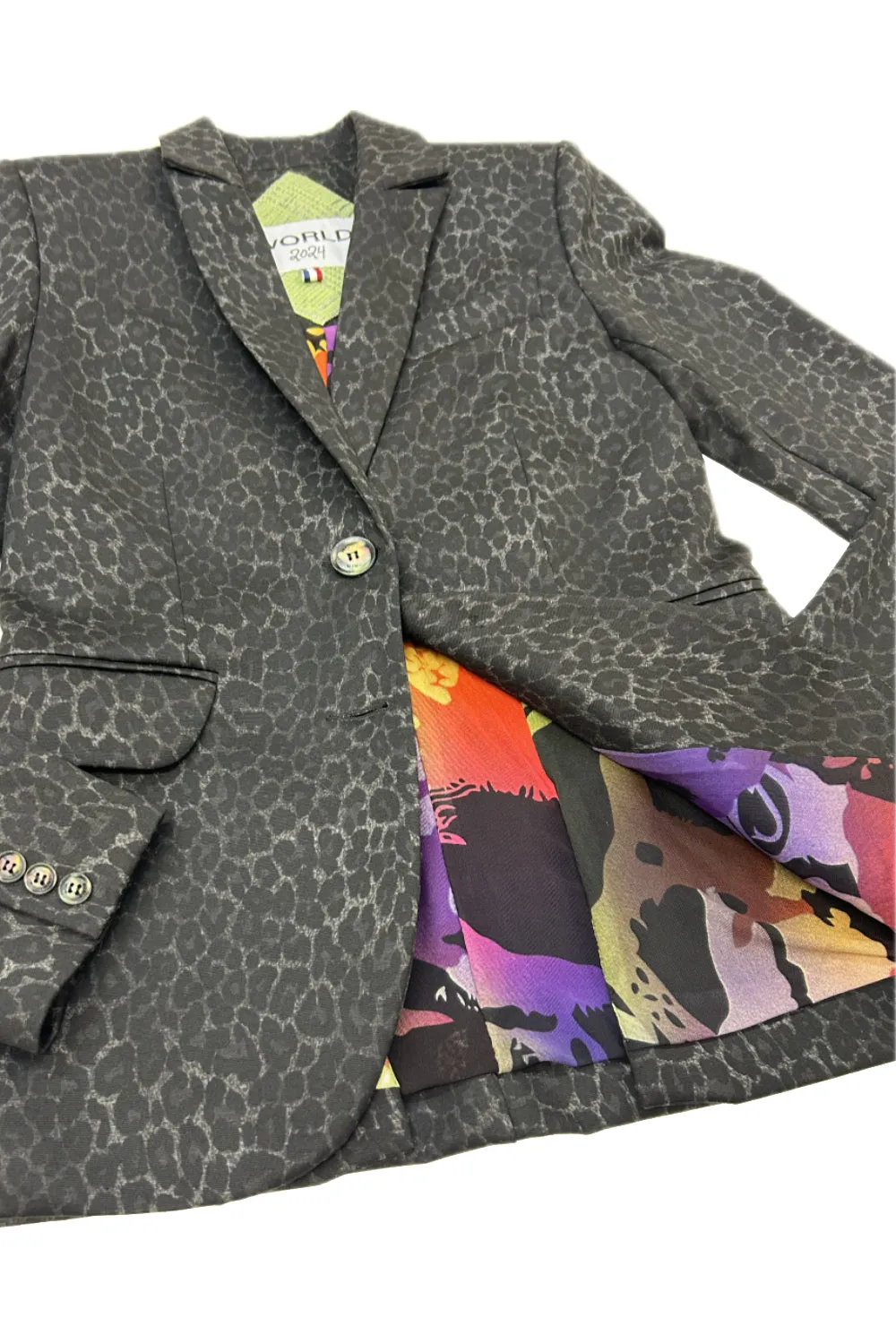 WORLD 5590 Nonconformity Blazer Charcoal Leopard