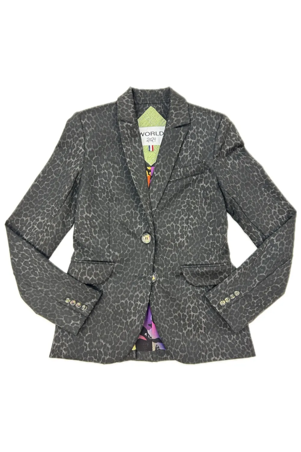 WORLD 5590 Nonconformity Blazer Charcoal Leopard