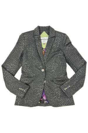 WORLD 5590 Nonconformity Blazer Charcoal Leopard